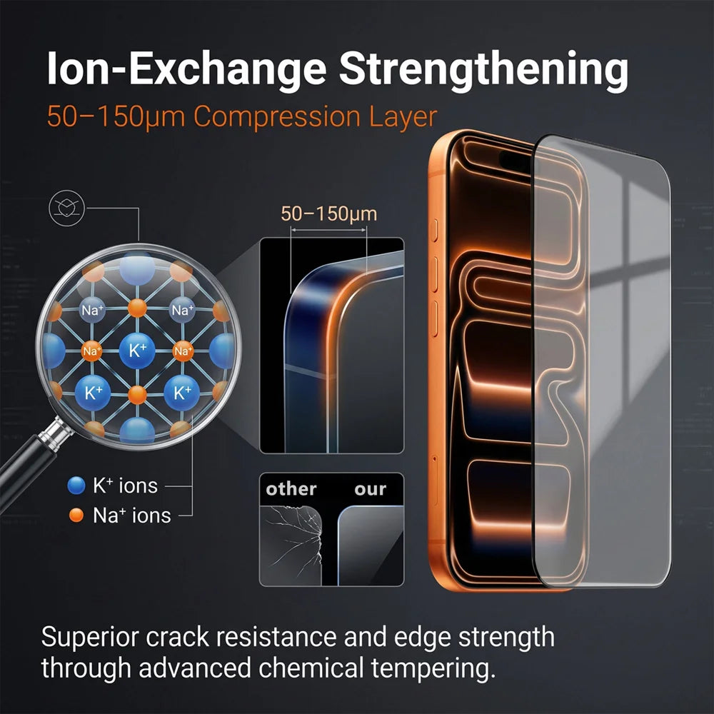 For iPhone 15 Pro Corning Gorilla Glass Full Screen Protector 9H Hardness Anti-Fingerprint Silk Printing Film - Transparent - 3