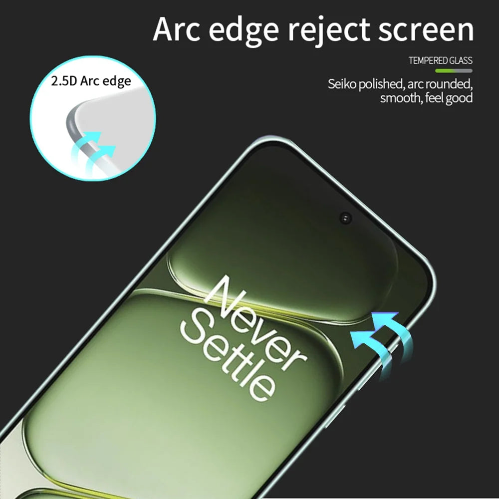 PINWUYO Tempered Glass Film for OnePlus Nord CE6 5G / Nord 6 5G / Turbo 6V 5G / Turbo 6 5G JK Series-2 9H Full Glue Full Screen Protector - Black - 2