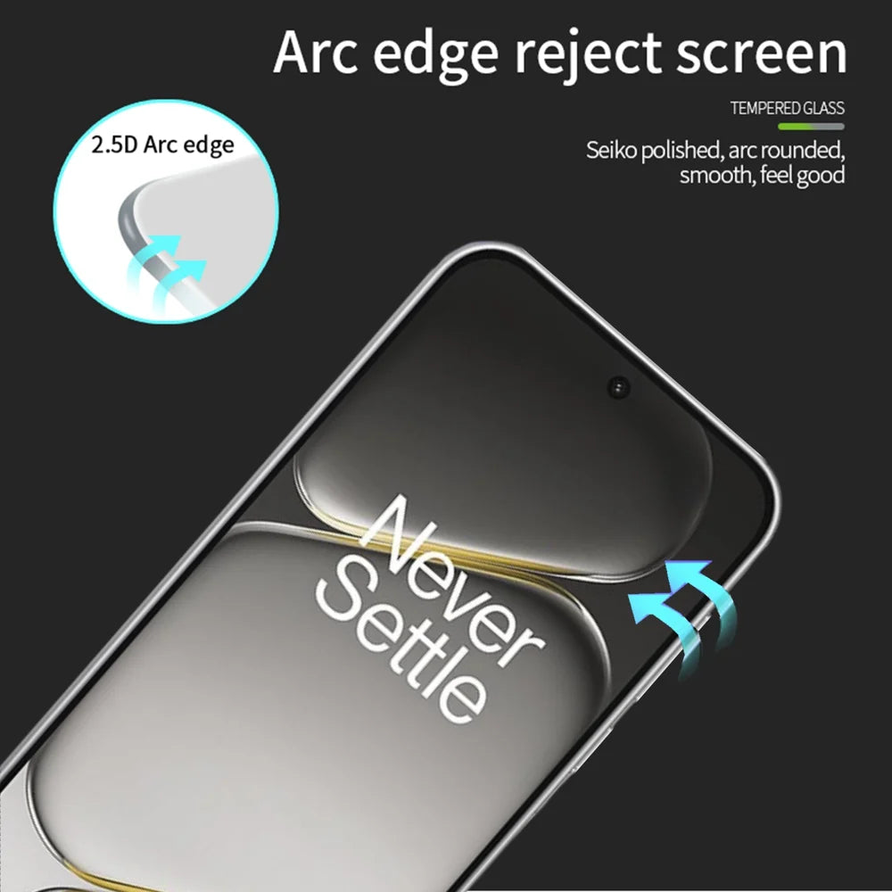 MOFI Screen Protector for OnePlus Nord CE6 5G / Nord 6 5G / Turbo 6V 5G / Turbo 6 5G 9H Full Glue Full Coverage High Aluminum-Silicon Glass Film - Black - 2