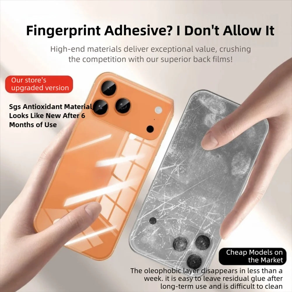For iPhone 14 Pro 5Pcs TPU Hydrogel Film Invisible Self-Healing Anti-Fingerprint Full Cover Back Protector - Transparent - 6