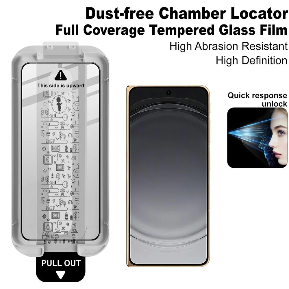 IMAK Tempered Glass For Oppo Find N6 5G Full Screen Protector Full Glue Film with Dust-free Installation Tool - Black - 3
