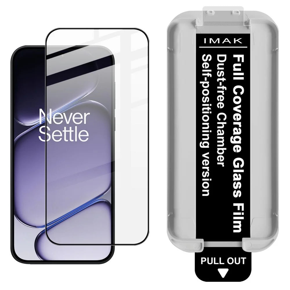 IMAK Tempered Glass For OnePlus Nord 6 5G  /  Turbo 6 5G Full Screen Protector Full Glue Film with Dust-free Installation Tool (Fingerprint Unlock) - Black - 1