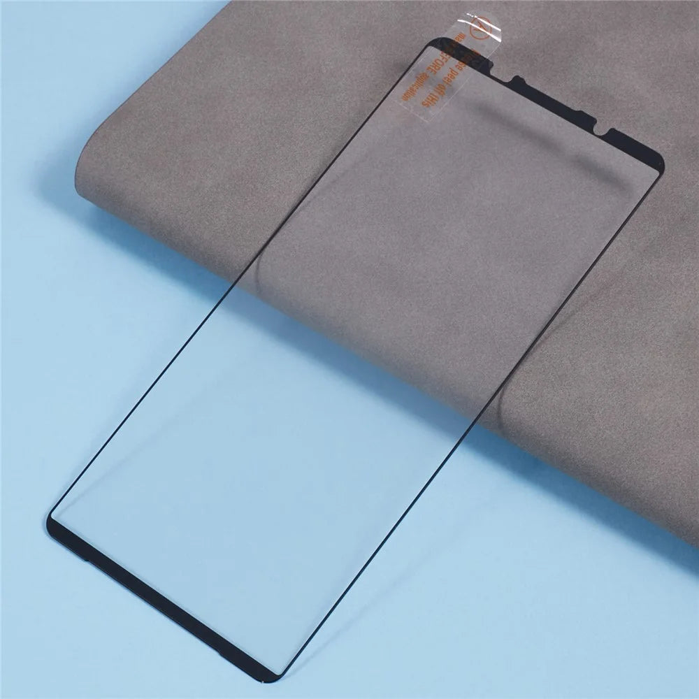 For Sony Xperia 1 VIII Full Screen Protector Full Glue Silk Printing Tempered Glass Film - Black - 5