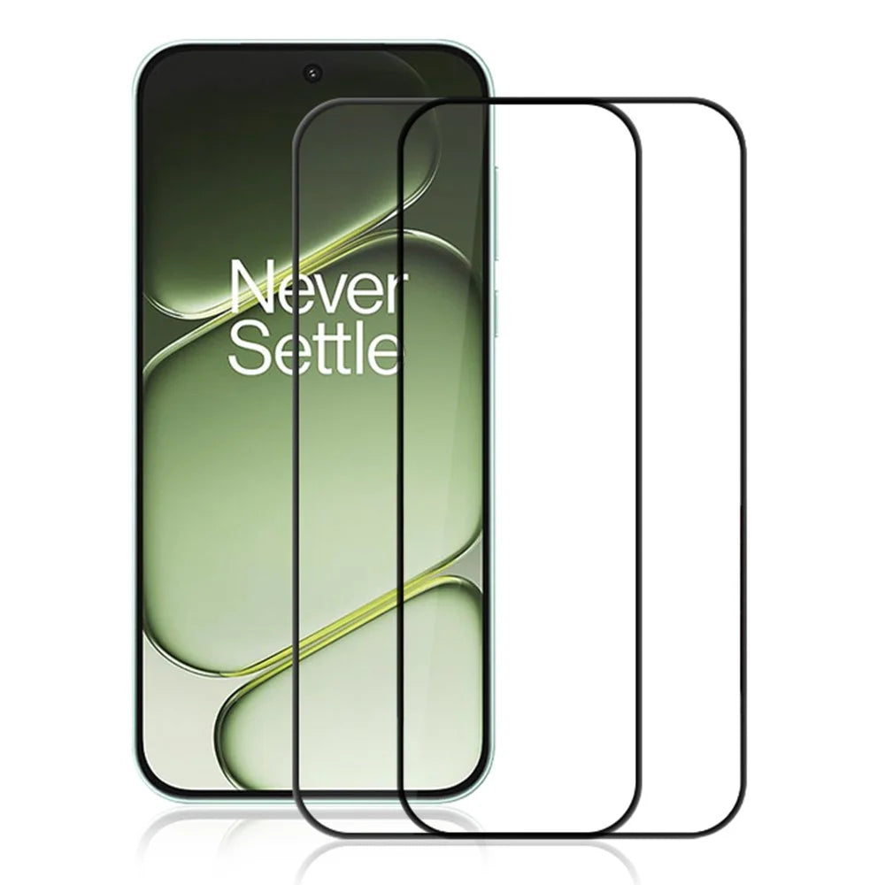 AMORUS 2Pcs Full Screen Protector For OnePlus Turbo 6 5G / Nord 6 5G / Nord CE6 5G Shatterproof Silk Printing Full Glue Tempered Glass Film - Black - 1