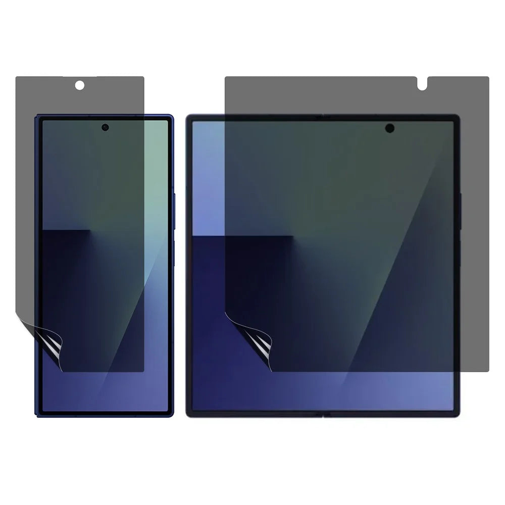For Samsung Galaxy Z Fold8 Ultra Privacy Hydrogel Screen Protector Set 180-Degree Anti Spy Front / Back PET + TPU Films - 1