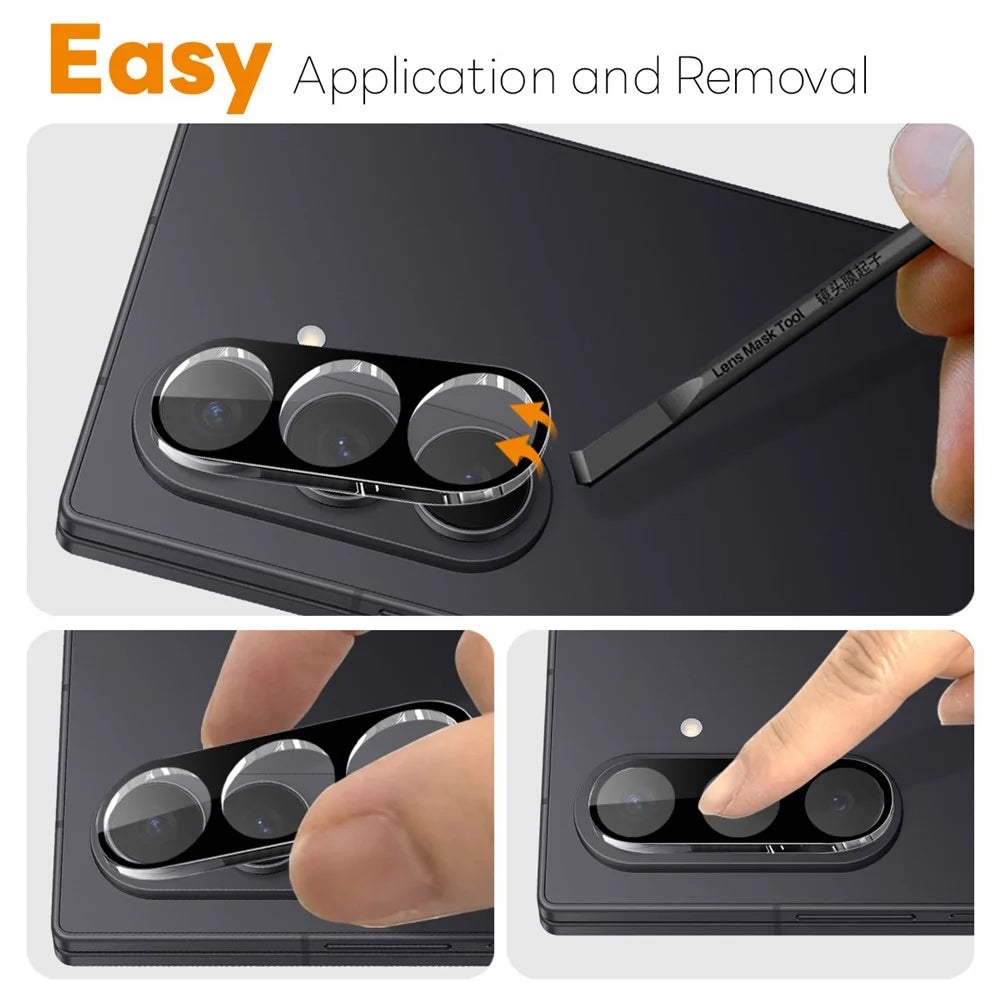 NORTHJO For Samsung Galaxy Z Fold8 Ultra Camera Lens Protector Silk Printing 3D Clear Full Screen Tempered Glass Lens Film - Black - 4