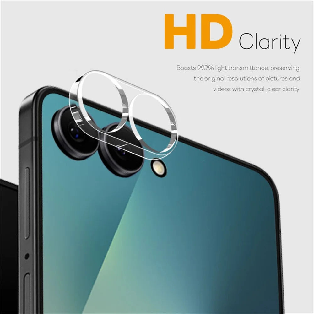NORTHJO 2Pcs For Samsung Galaxy Z Flip8 Tempered Glass Camera Lens Protector Clear 3D Integrated Full Coverage - Transparent - 2