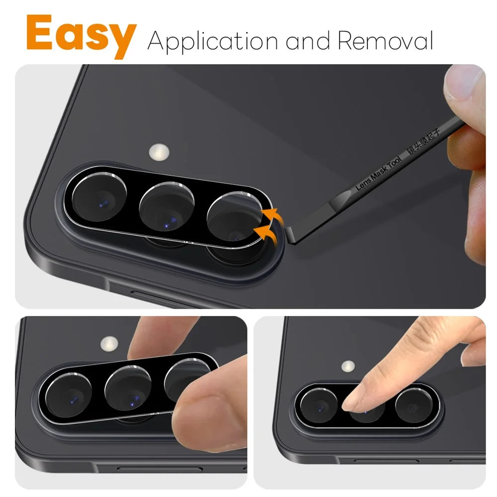 NORTHJO For Samsung Galaxy S26 FE Camera Lens Protector Silk Printing 3D Clear Full Screen Tempered Glass Lens Film - Black - 4