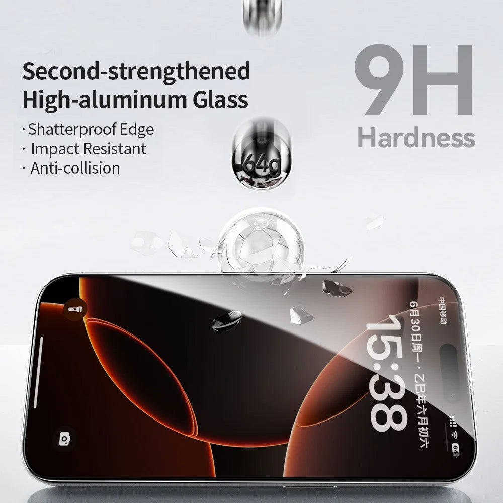 ZGA for iPhone Air Screen Protector 3D Full Coverage HD High Aluminum-silicon Glass Film with Dust-Free Installation Tool - Transparent with Black Edge - 6