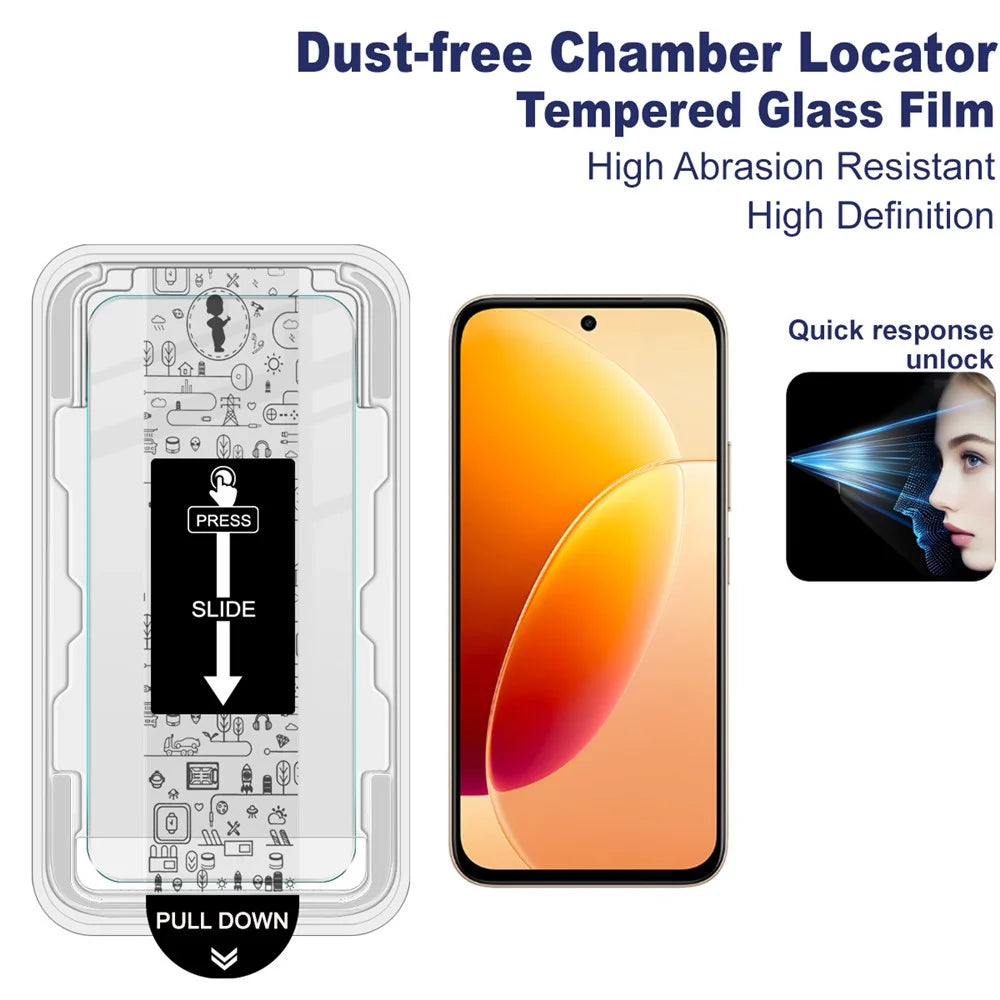 IMAK H Series For vivo Y6 5G  /  Y500s 5G Tempered Glass Screen Protector Film with Dust-free Installation Tool - Transparent - 3