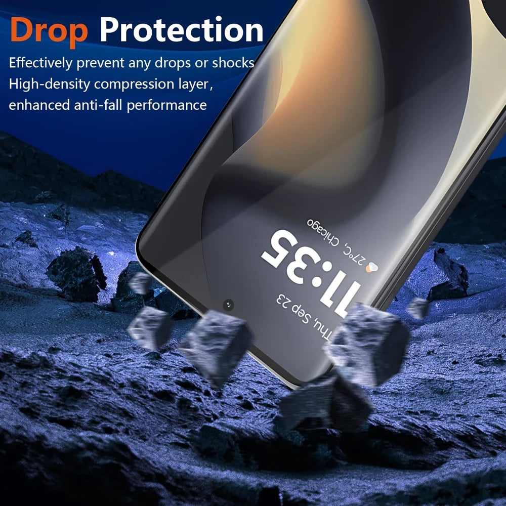 For Motorola Edge 50 Pro 5G Full Screen Protector Full Glue Curved Edges Anti-fingerprint Tempered Glass Film - Transparent - 4