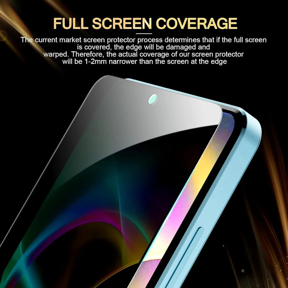 For Realme C100 5G 25Pcs Anti-spy Screen Protector Silk Printing High Aluminium-silicon Glass Full Cover Anti-fingerprint Privacy Film - Black - 3
