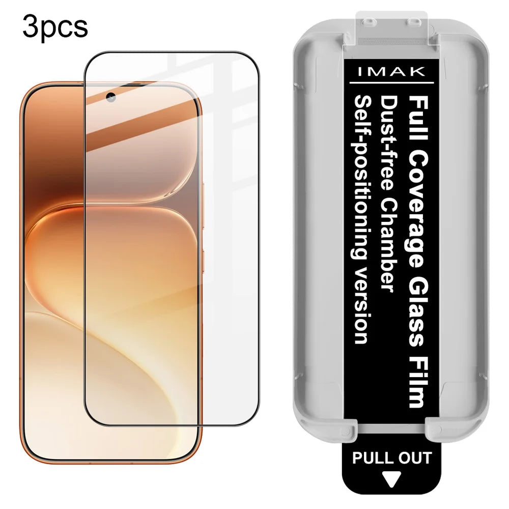 IMAK 3Pcs For Honor 600 5G / 600 Pro 5G Tempered Glass Full Screen Protector Full Glue Film with Dust-free Installation Tool - Black - 1