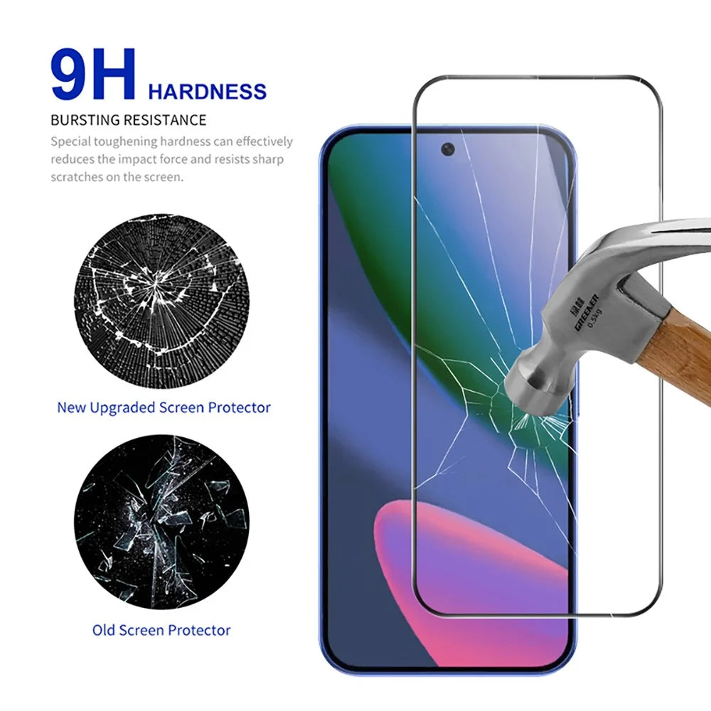RURIHAI 10Pcs For Google Pixel 11 Pro XL Full Glue Screen Protector High Aluminium Silicon Glass Film, Ultrasonic Fingerprint Unlock - 3