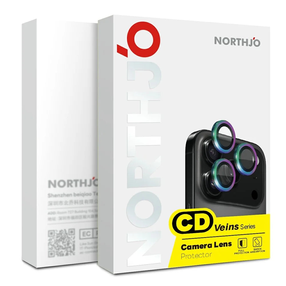 NORTHJO 1 Set For Honor 600 5G Tempered Glass Camera Lens Film CD Veins Metal Ring Lens Guard (Complete Coverage) - Pink - 4