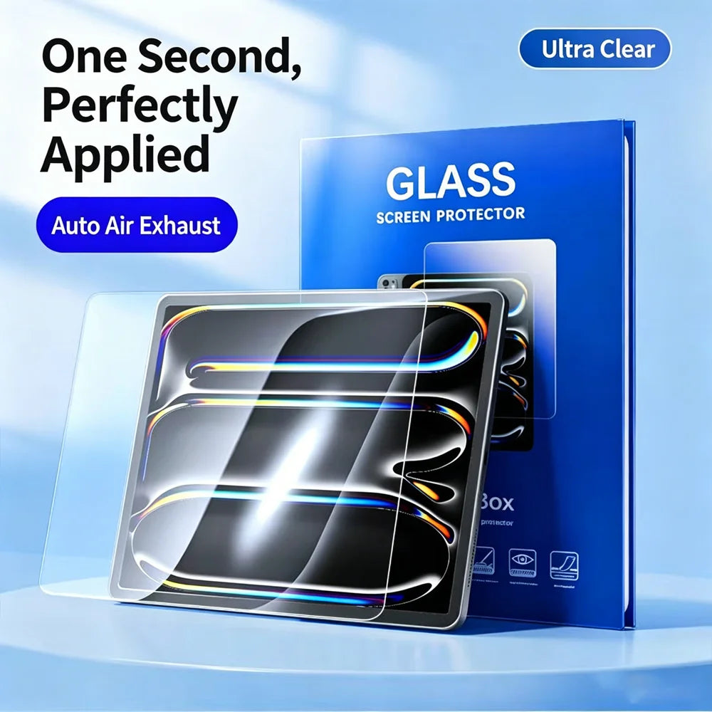 For iPad mini (2021) / iPad mini (2024) 2Pcs Screen Protector Ultra Clear Tempered Glass Film with Dust-Free Installation Tool - Transparent - 2