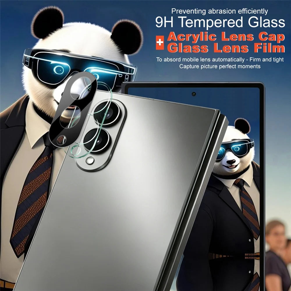IMAK For Samsung Galaxy Z Fold8 Tempered Glass Full Cover Lens Film + Acrylic Cap - Black - 3