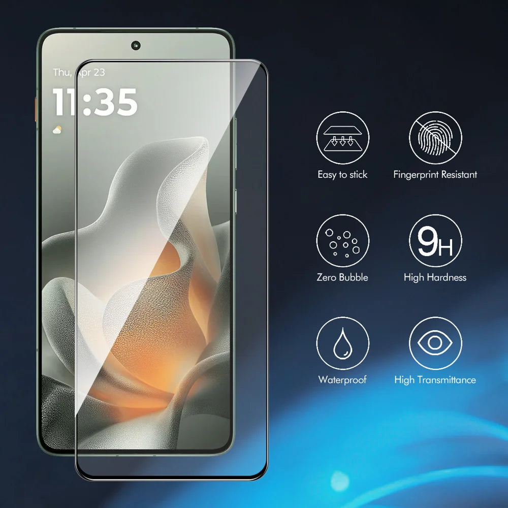 HAT PRINCE for Motorola Edge (2026) ENKAY  Screen Protector 9H Silk Printing 0.26mm Full Glue Full Coverage Tempered Glass Film - Transparent - 2