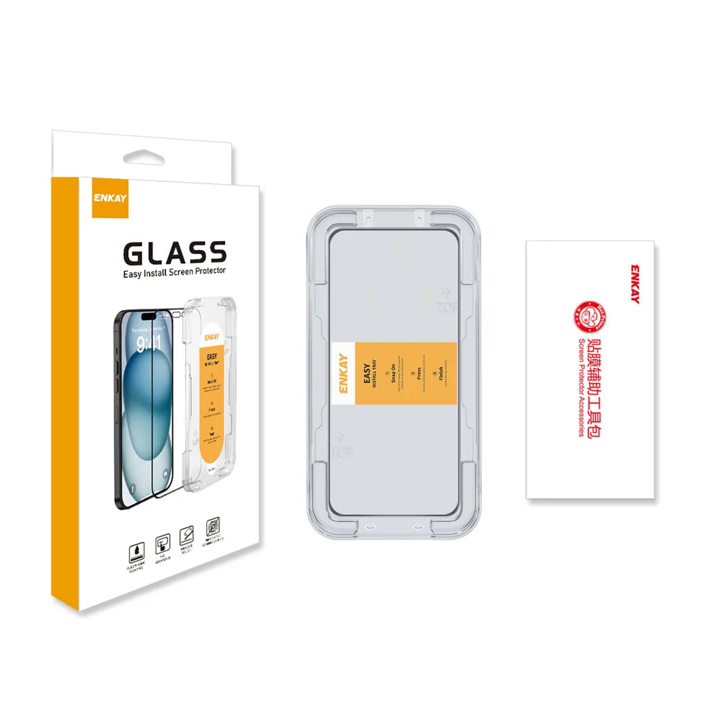 HAT PRINCE for TECNO Camon 50 4G HD Clear Film ENKAY  Full Coverage Full Glue Tempered Glass Screen Protector with Installation Tool - Transparent - 7