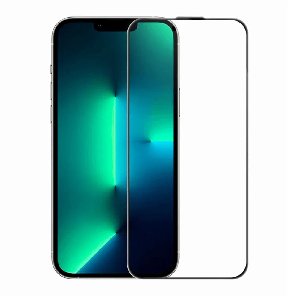 RURIHAI For iPhone 13  /  13 Pro  /  14  /  16e  /  17e Full Screen Protector AR Anti-Reflective HD Clear Tempered Glass Flim - Transparent - 1