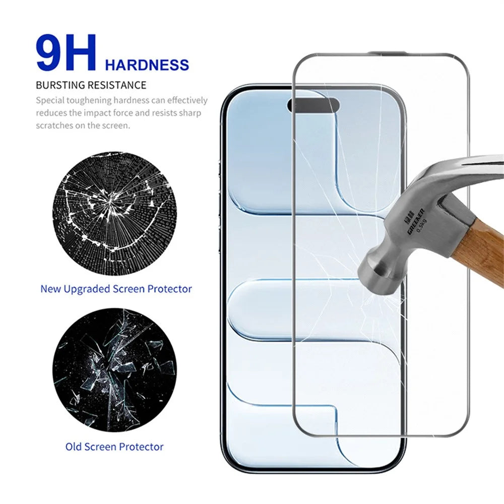RURIHAI For iPhone Air Matte Full Screen Protector AR Anti-Reflective Tempered Glass Film - Transparent - 3