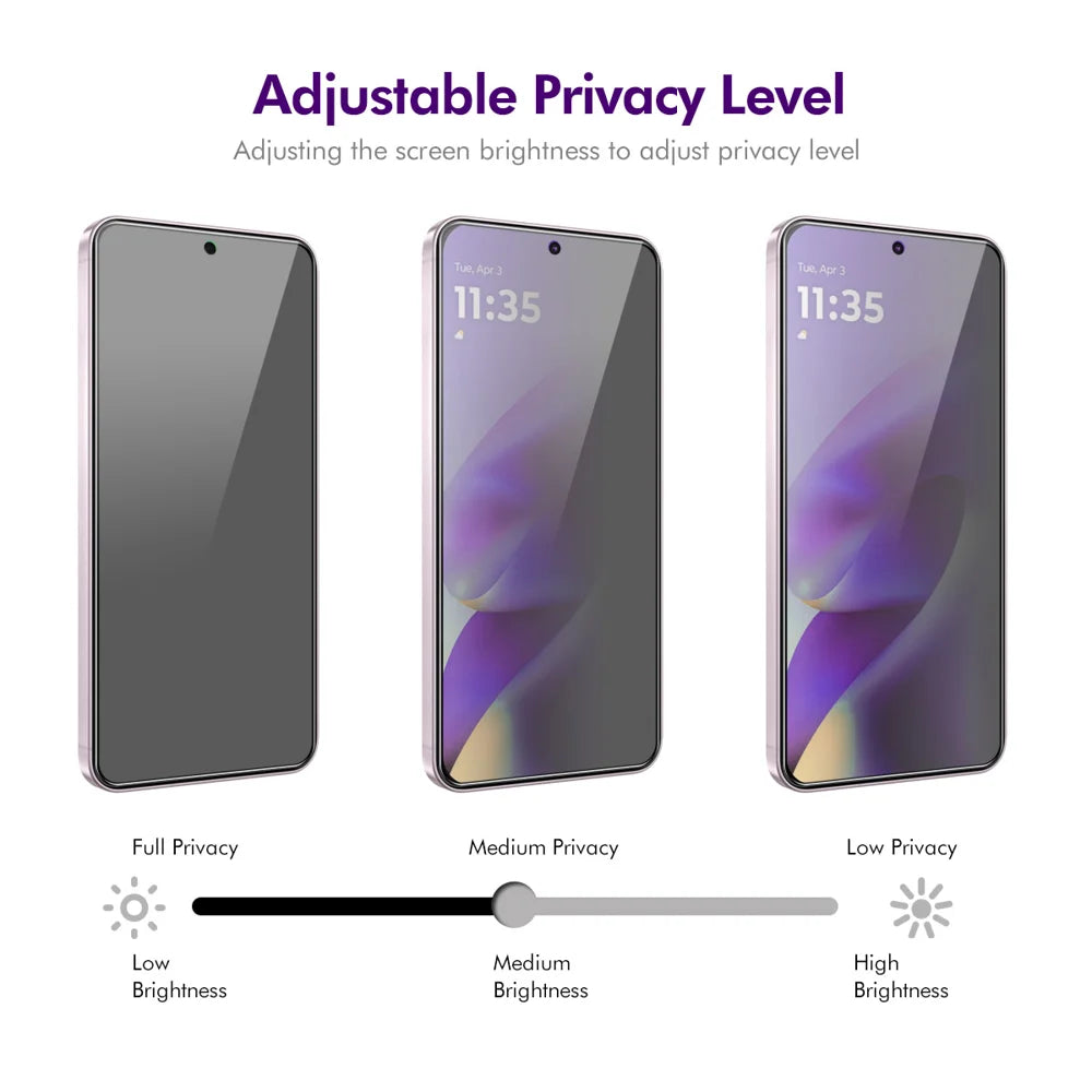 HAT PRINCE for Motorola Edge (2026) Privacy Screen Protector ENKAY Hat-Prince Full Glue Full Coverage 28-degree Anti-Spy Tempered Glass - Black - 4