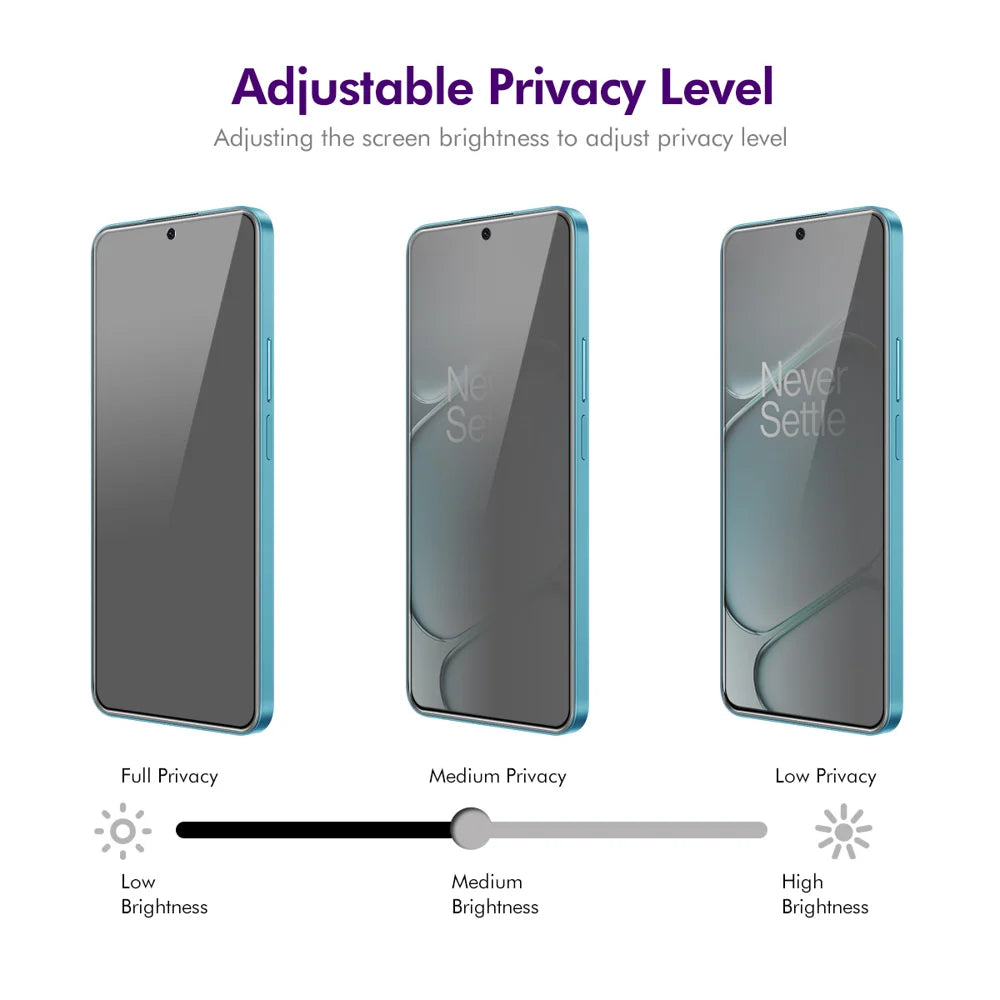 HAT PRINCE for OnePlus Nord CE6 Lite 5G Privacy Screen Protector ENKAY Hat-Prince Full Glue Full Coverage 28-degree Anti-Spy Tempered Glass - Black - 4