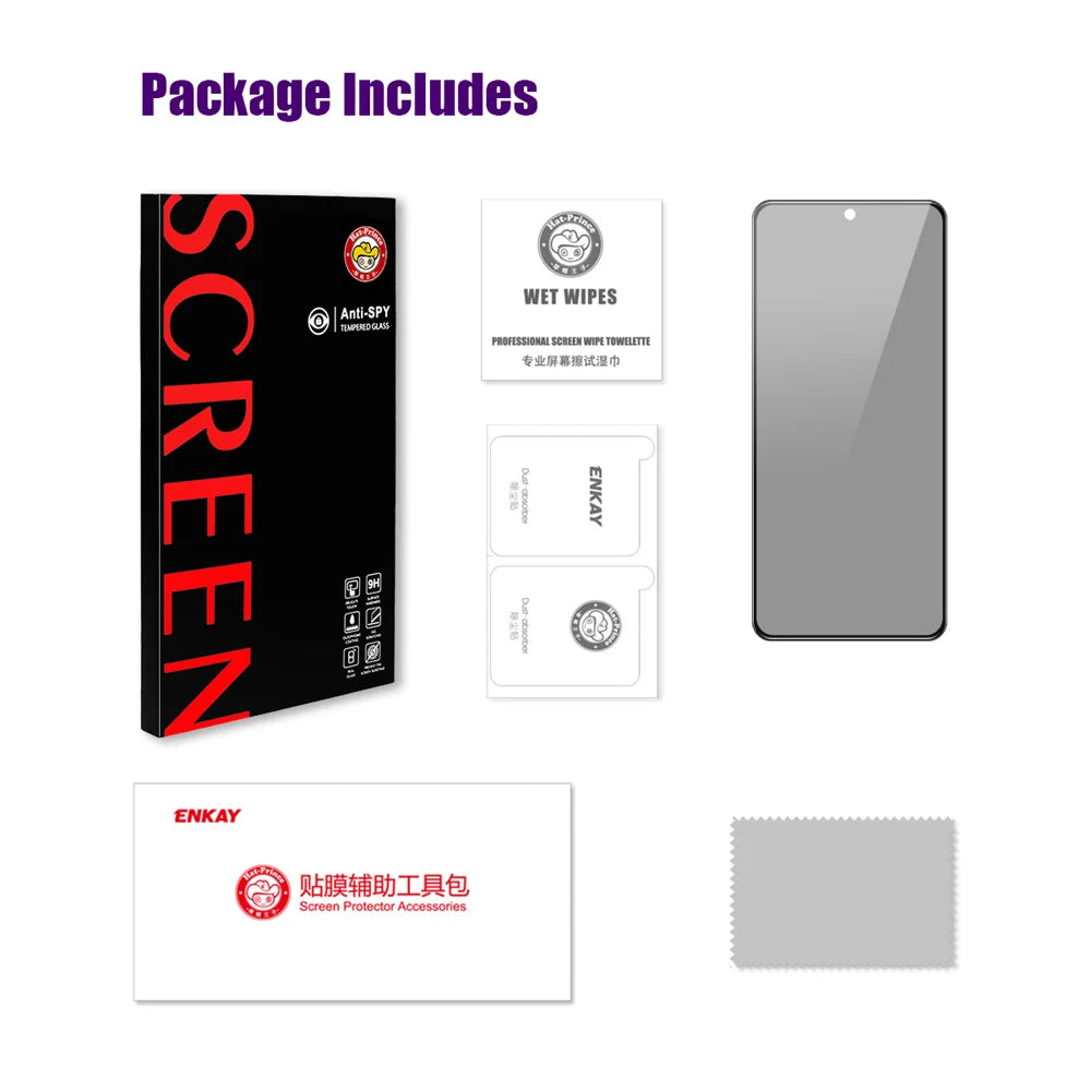 HAT PRINCE for OnePlus Turbo 6V 5G / OnePlus Turbo 6 5G / OnePlus Nord 6 5G Privacy Screen Protector ENKAY Hat-Prince Full Glue Full Coverage 28-degree Anti-Spy Tempered Glass - Black - 7