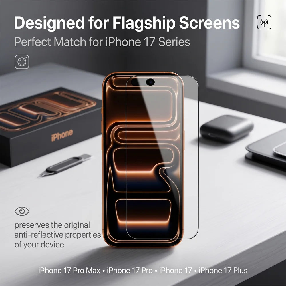 For iPhone 14 Pro Max Screen Protector AR Anti-Reflective Silk Printing Clear High Aluminium-silicon Glass Film - Transparent - 6