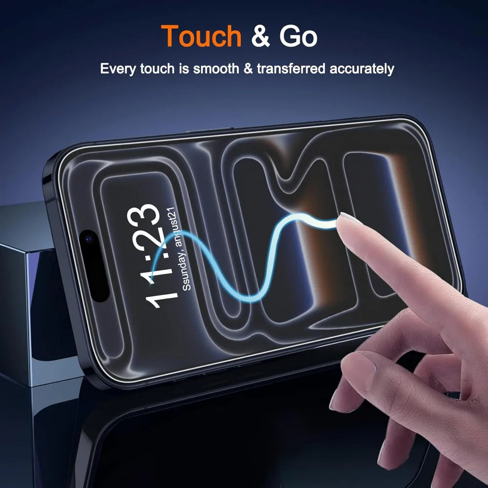 For iPhone 13 Screen Protector Anti-Glare Matte Anti-Fingerprint Tempered Glass Film - Transparent - 5