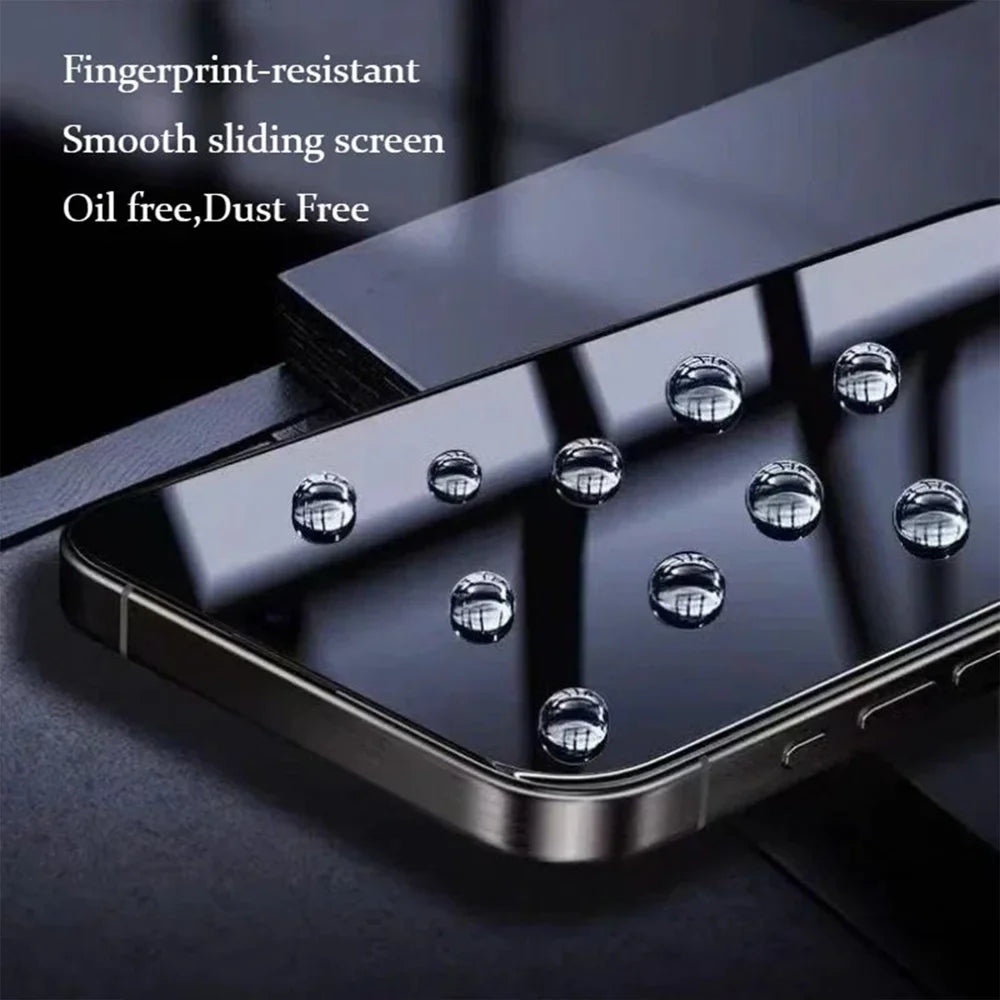For iPhone 14 10Pcs Screen Protector AR Anti-Reflection High Aluminium-silicon Glass Silk Printing Clear Film - Transparent - 4