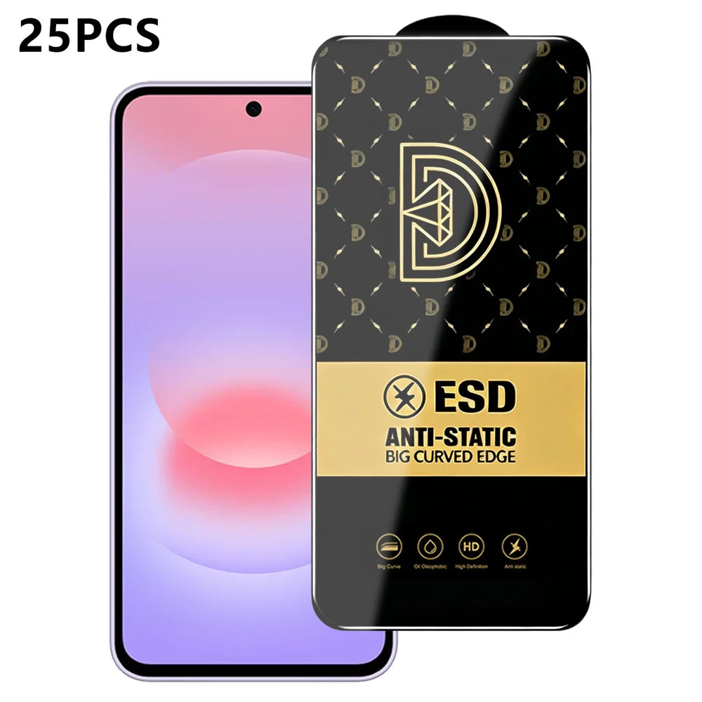 For Samsung Galaxy A37 5G 25Pcs Screen Protector Anti-static Silk Printing Medium Alumina Glass HD Clear Film - Transparent - 1