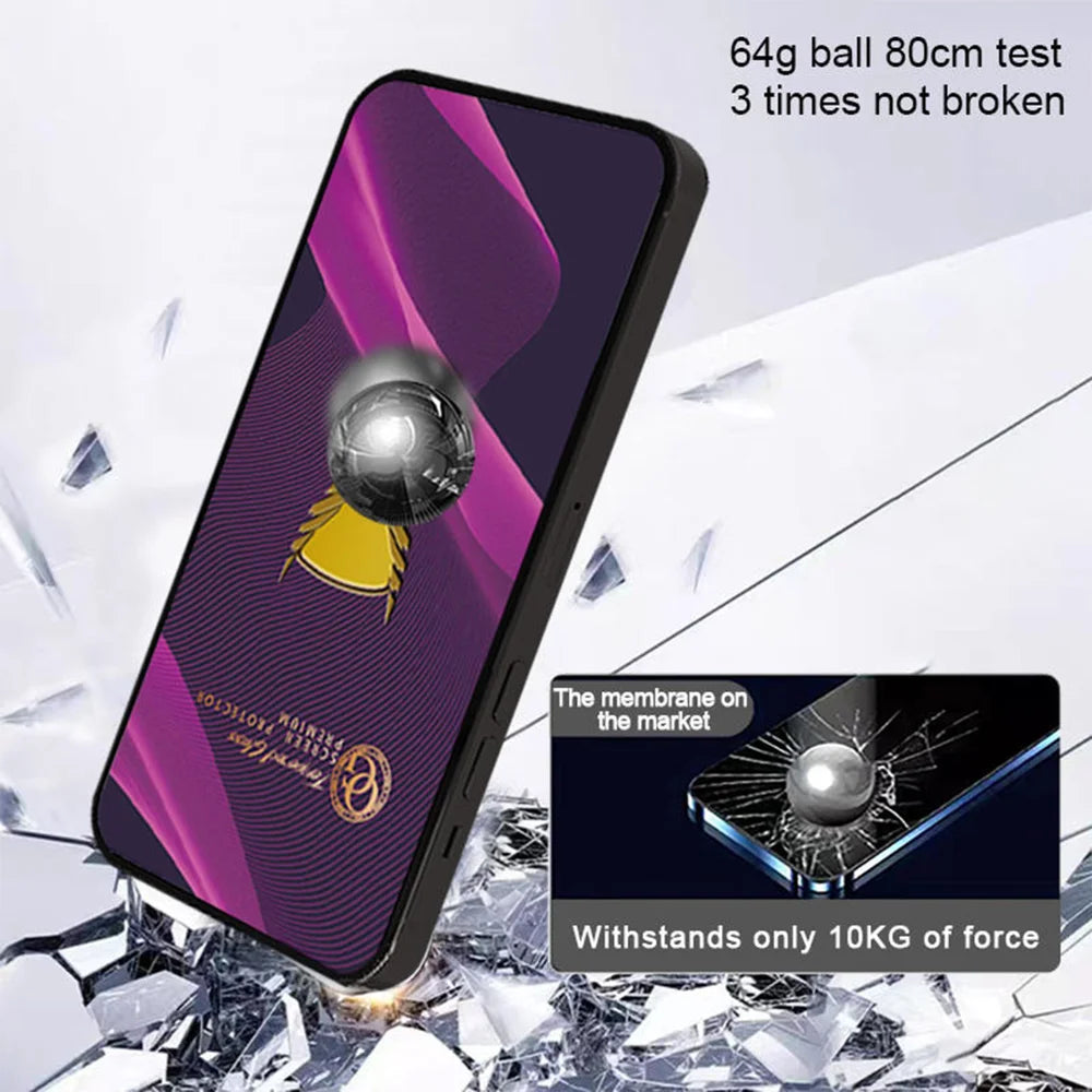 For iPhone 15 Pro Max 10Pcs Screen Protector Full Cover Anti-Static Clear High Aluminium-silicon Glass Film - Transparent - 2