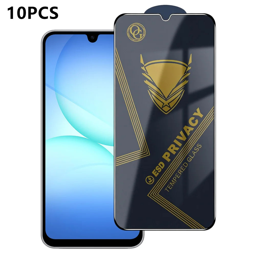 For Samsung Galaxy A18 5G / A18 4G / A17 5G / A17 4G 10Pcs Privacy Screen Protector 28° Anti-Spy Anti-Static High Aluminium-silicon Glass Film - Black - 1