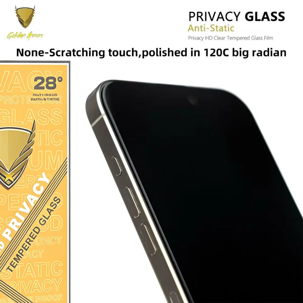 For Samsung Galaxy S24 10Pcs Privacy Screen Protector 28° Anti-Spy Anti-Static High Aluminium-silicon Glass Film - Black - 3
