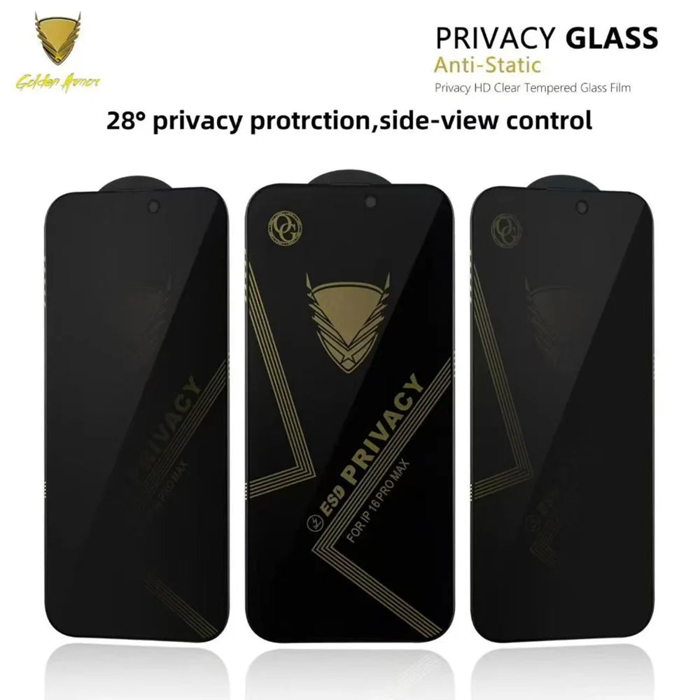 For iPhone 13 Pro 10Pcs Privacy Screen Protector 28° Anti-Spy Anti-Static High Aluminium-silicon Glass Film - Black - 2