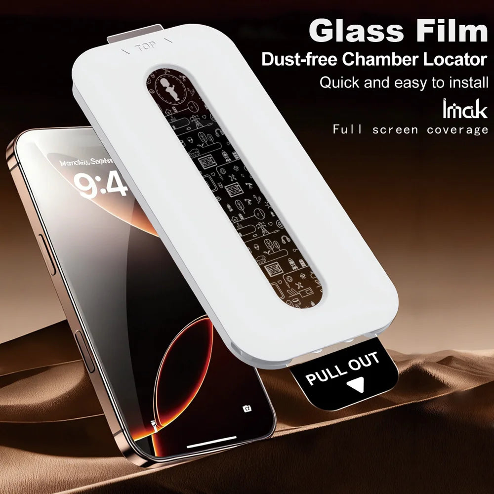 IMAK for Honor X80 Pro Max 5G 3Pcs Tempered Glass Full Screen Protector Full Glue Film with Dust-free Installation Tool (Fingerprint Unlock) - Black - Transparent - 3