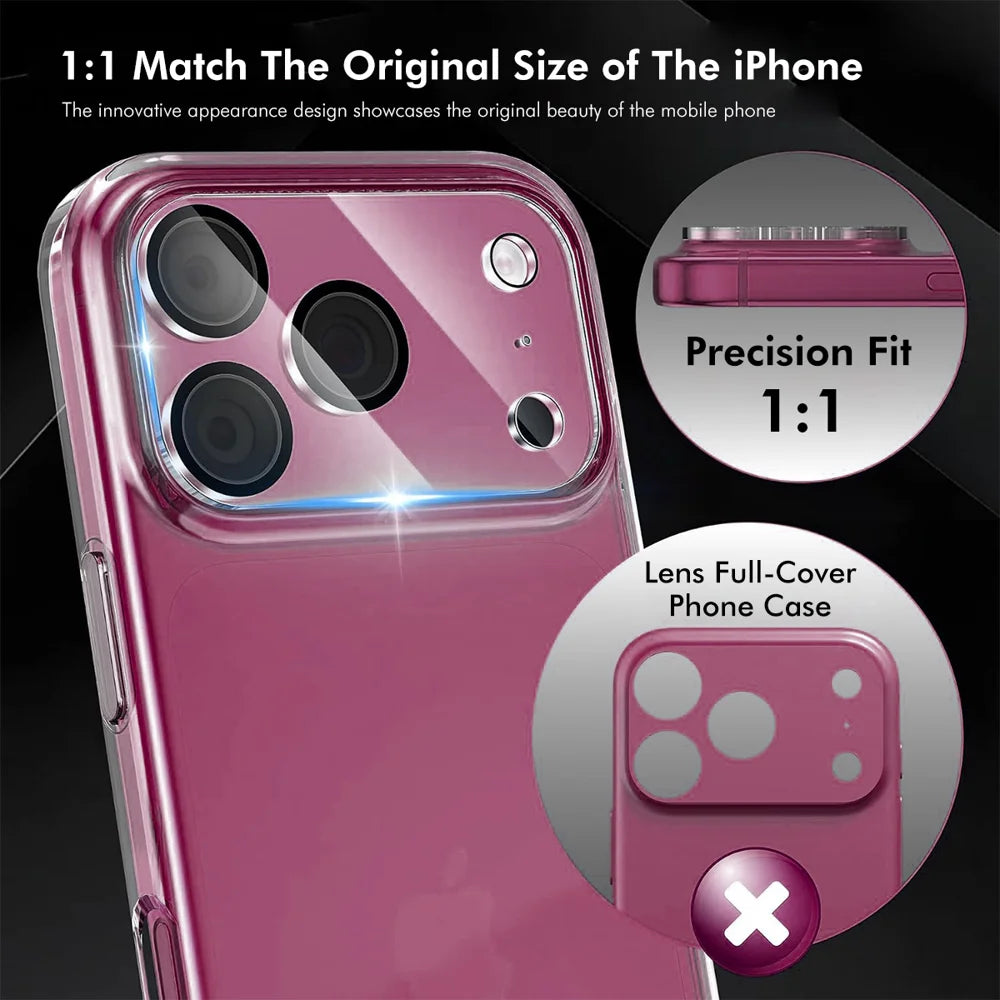 HAT PRINCE for iPhone 18 Pro 2Pcs Camera Lens Protector ENKAY  Tempered Glass Lens Film with Black Ring - Transparent - 2