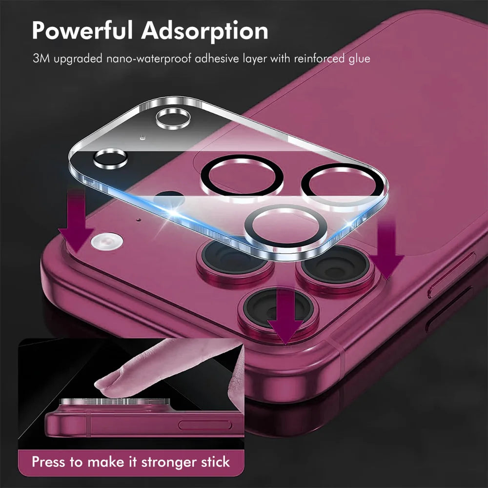 HAT PRINCE for iPhone 18 Pro 2Pcs Camera Lens Protector ENKAY  Tempered Glass Lens Film with Black Ring - Transparent - 3