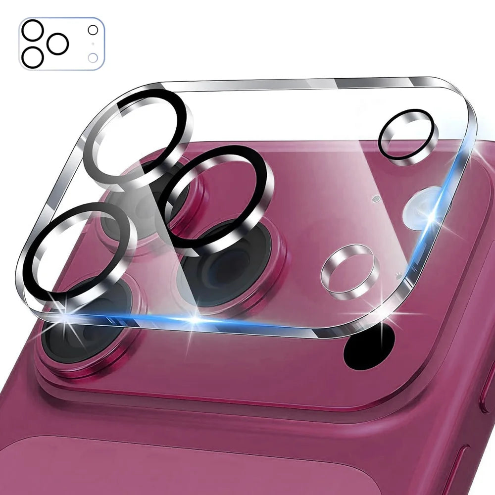 HAT PRINCE for iPhone 18 Pro Max Camera Lens Protector ENKAY  Tempered Glass Lens Film with Black Ring - Transparent - 1