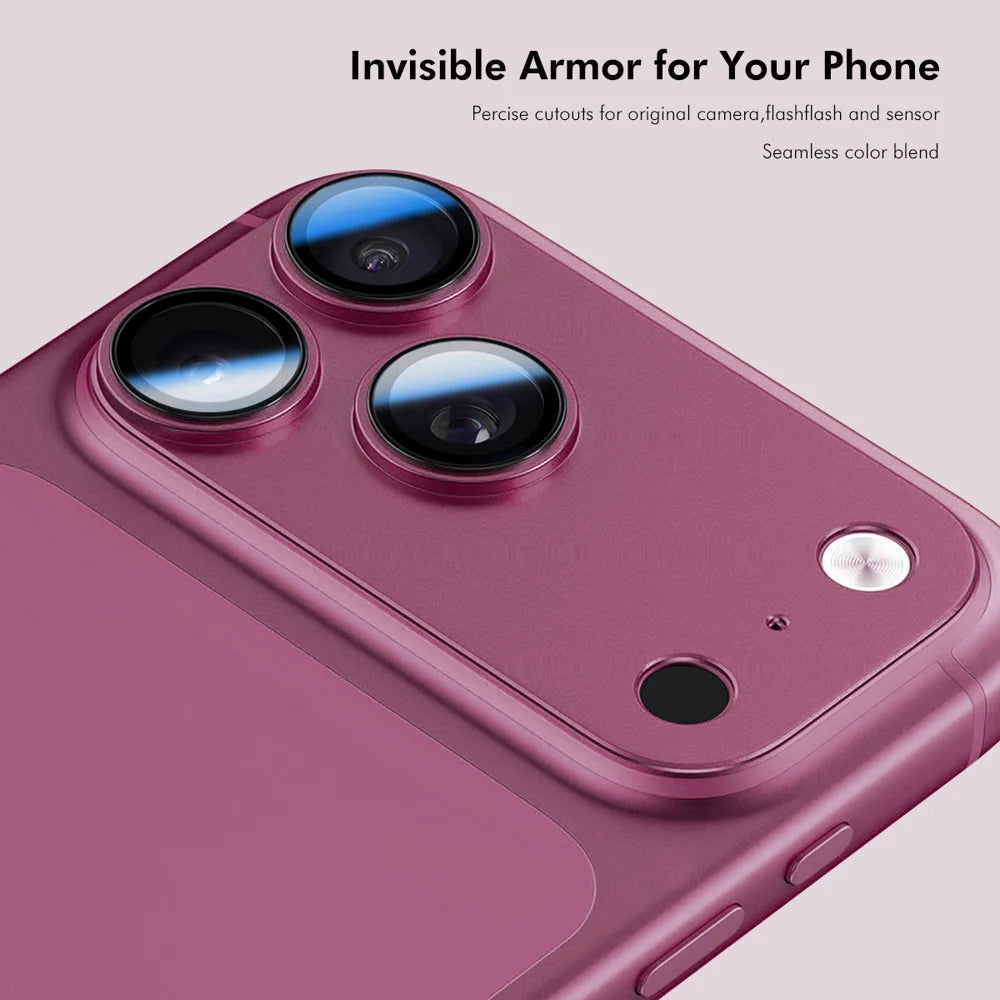 HAT PRINCE for iPhone 18 Pro Max ENKAY  Camera Lens Protector Matte AR Metal + Tempered Glass Lens Film - Light Blue - 3