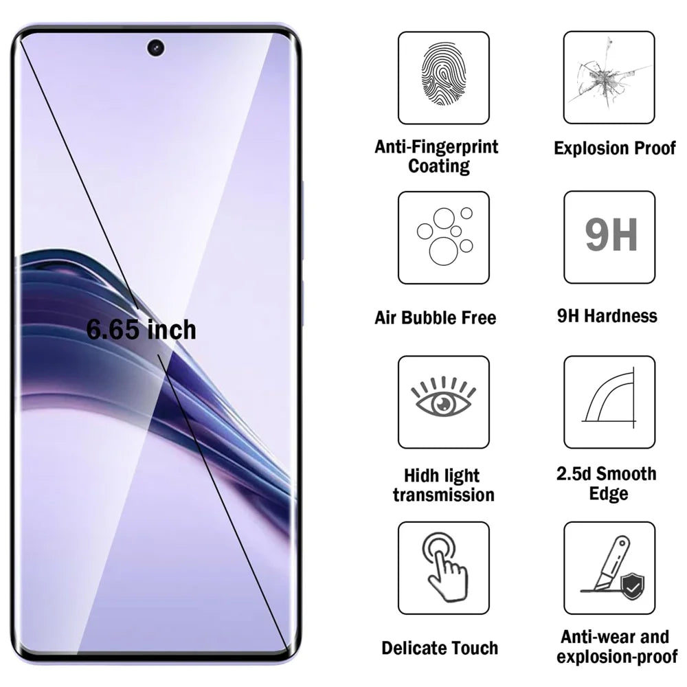For Realme 16T 5G HD Full Screen Protector Silk Printing Black Edge High Aluminium-silicon Glass Film - Transparent - 4