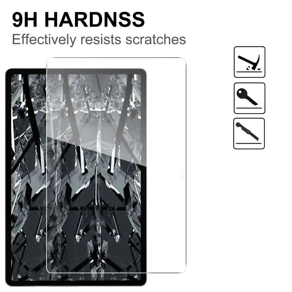 For Samsung Galaxy Tab S12+ Tempered Glass Screen Protector 2.5D Straight Edge Full Screen Film, Full Glue - Transparent - 3