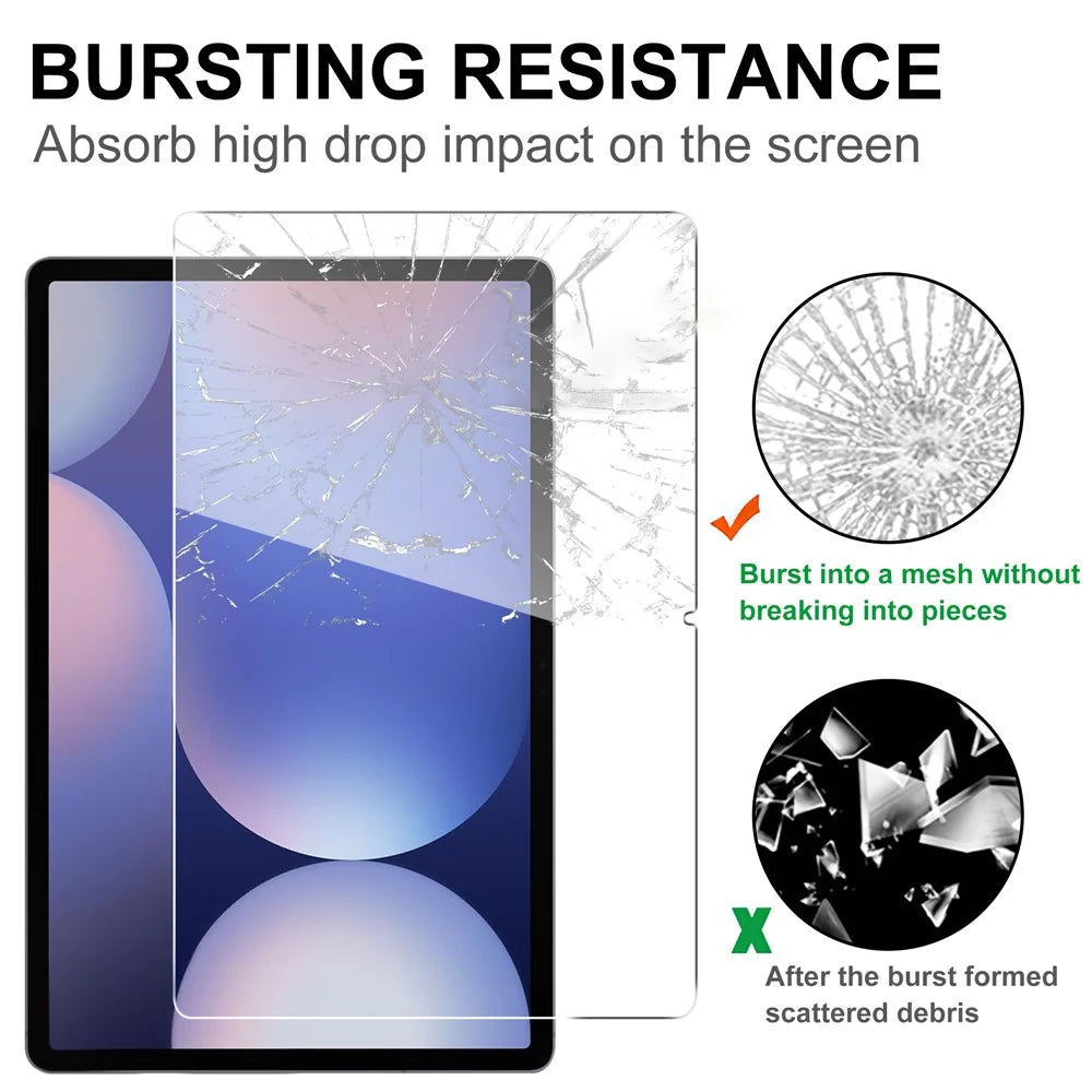 For Samsung Galaxy Tab S12+ Tempered Glass Screen Protector 2.5D Straight Edge Full Screen Film, Full Glue - Transparent - 4