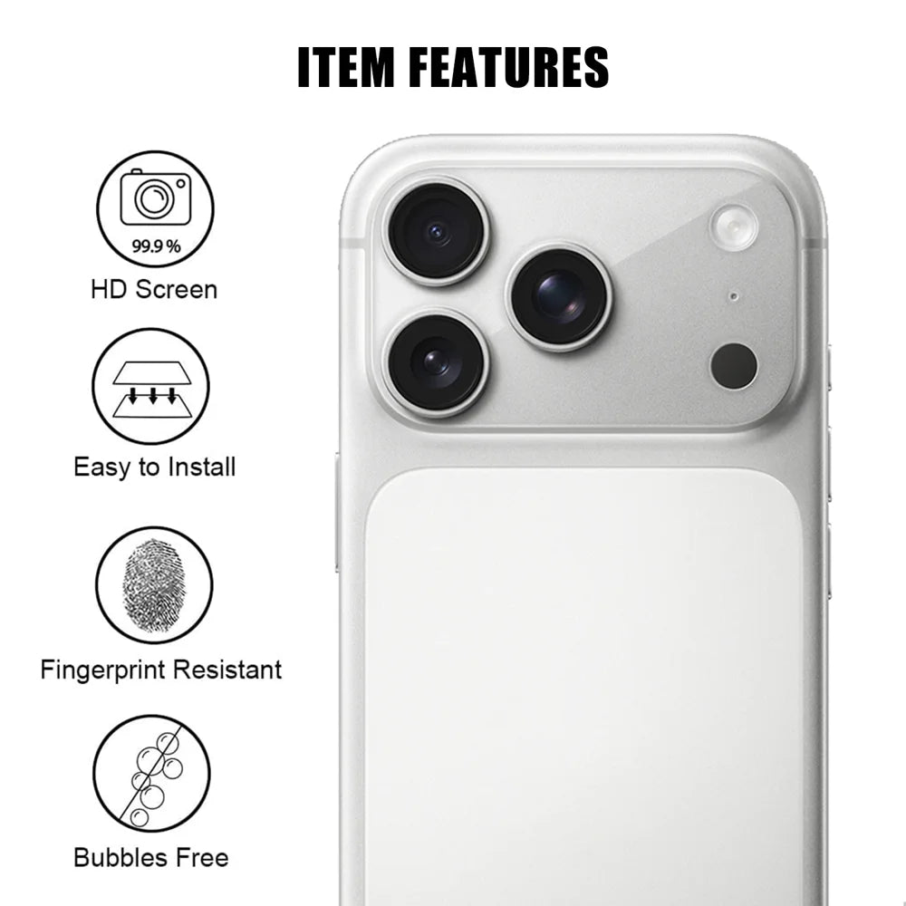 For iPhone 18 Pro Max Full Cover Camera Lens Protector High Definition Anti Fingerprint AR Tempered Glass Lens Film - Transparent - 2