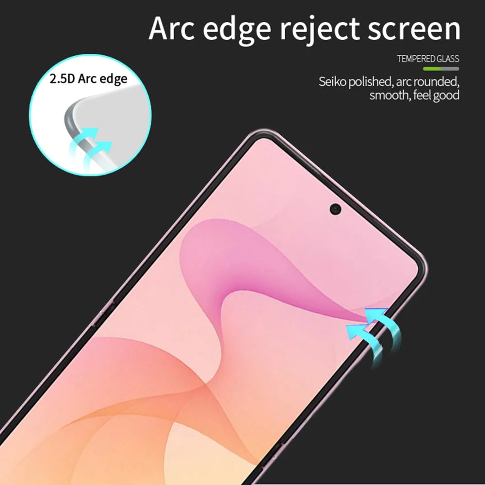 PINWUYO for Samsung Galaxy Z Flip8 Tempered Glass Film  JK Series-2 9H Full Glue Full Screen Protector - Black - 2