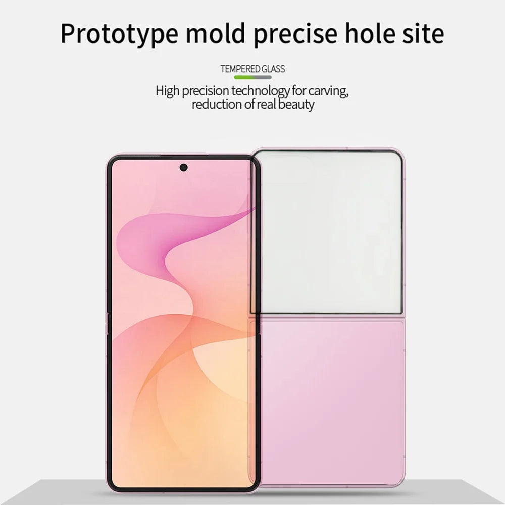 PINWUYO for Samsung Galaxy Z Flip8 Tempered Glass Film  JK Series-2 9H Full Glue Full Screen Protector - Black - 3