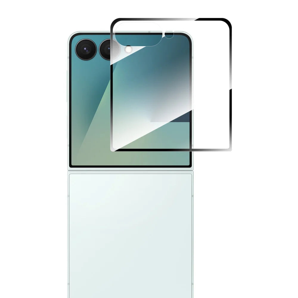HAT PRINCE for Samsung Galaxy Z Flip8 ENKAY  Screen Protector 9H Silk Printing 0.26mm Full Glue Full Coverage Tempered Glass Film - Transparent - 1