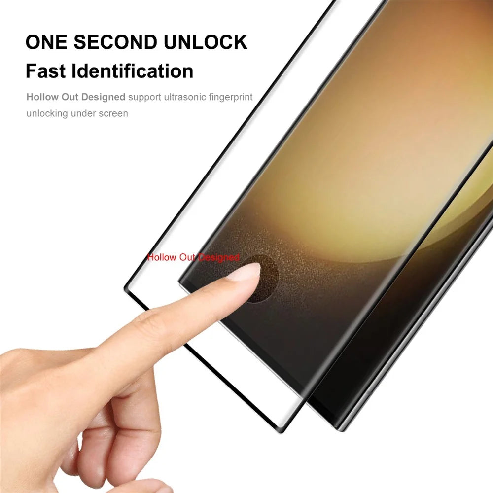 ENKAY HAT PRINCE for Samsung Galaxy S23 Ultra Anti-fingerprint Screen Protector 0.26mm 3D Curved Hot Bending Full Glue Full Coverage Tempered Glass Film [Support Fingerprint Unlocking] - 4
