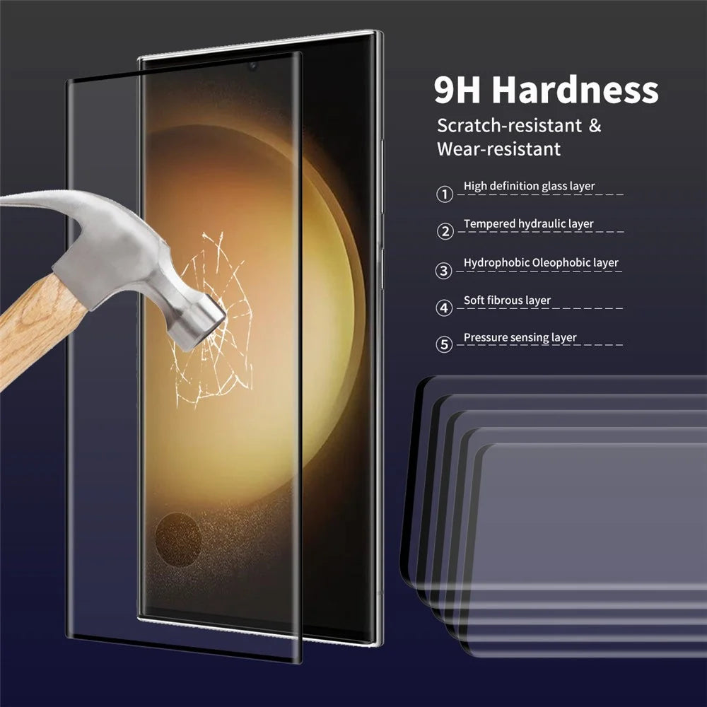 ENKAY HAT PRINCE 2Pcs / Set for Samsung Galaxy S23 Ultra 0.26mm 3D Curved Hot Bending Full Glue Clear Anti-explosion Tempered Glass Screen Protector [Support Fingerprint Unlocking] - 5